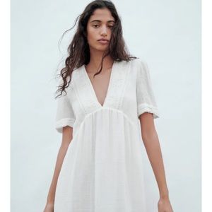 Zara Linen Blend Dress Size M NWT